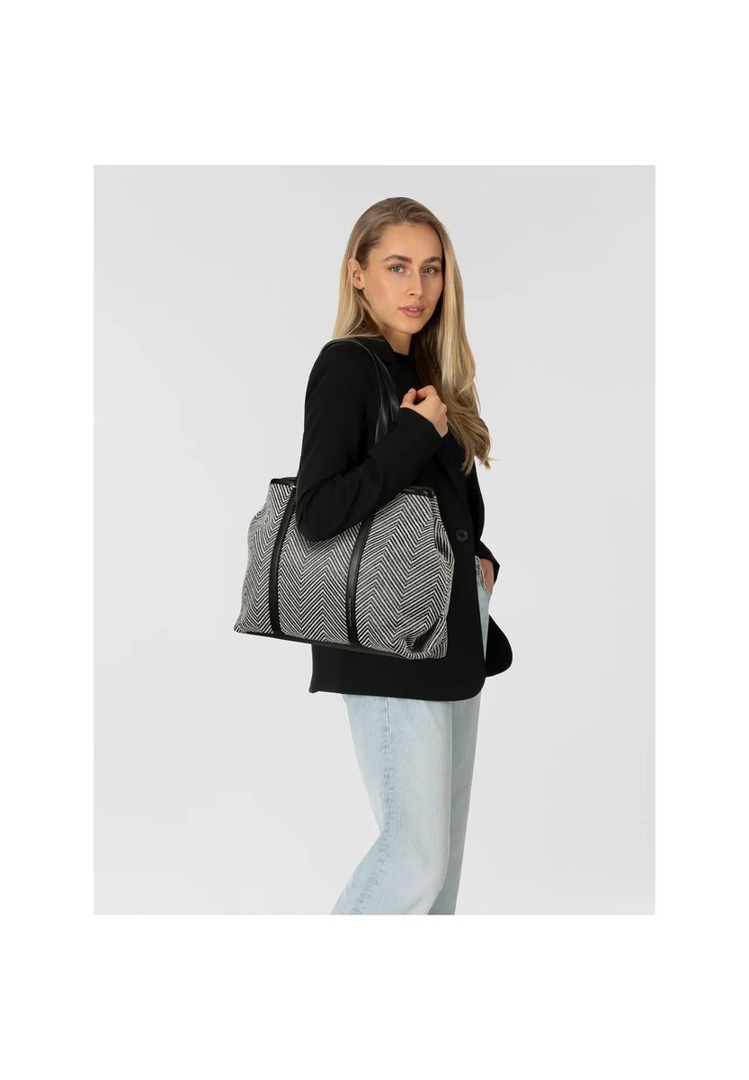 Gewebte Shopper-Tasche mit Zickzack-Muster