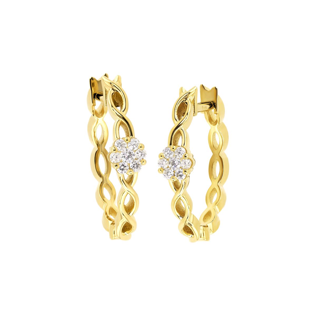 Elegante Creolen mit Blumen-Element