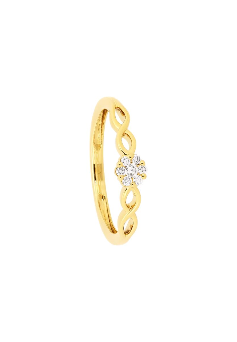 Zarter Goldring mit Blumen-Infinity-Muster