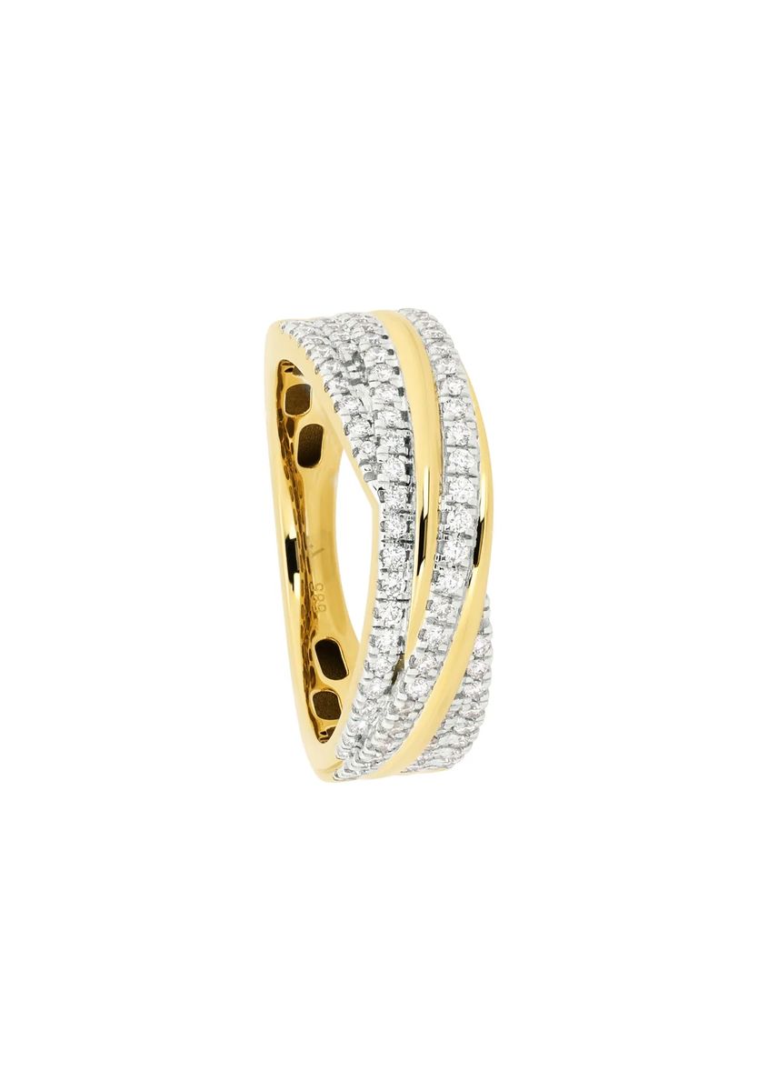 Wellenförmiger Pavé-Diamantring