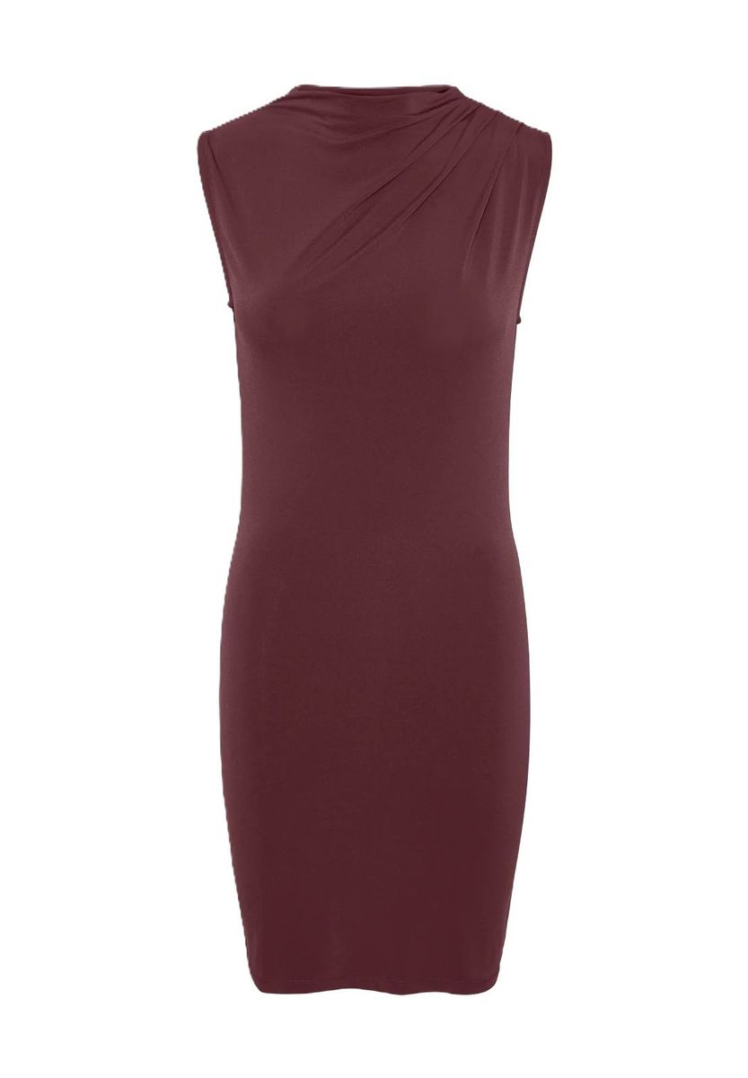 Minikleid mit gerafftem Stehkragen