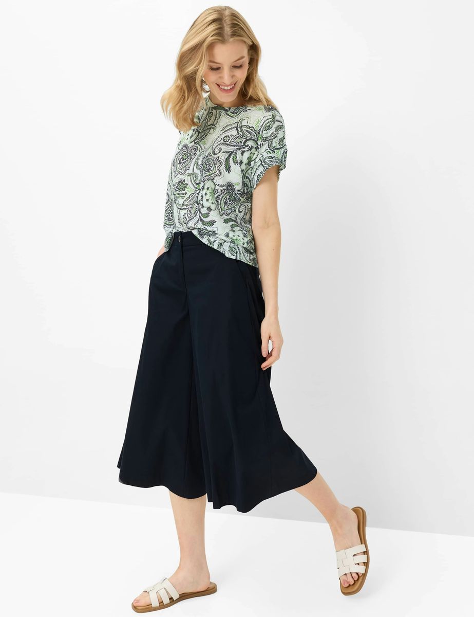 Weit geschnittene Culotte-Hose mit hoher Taille