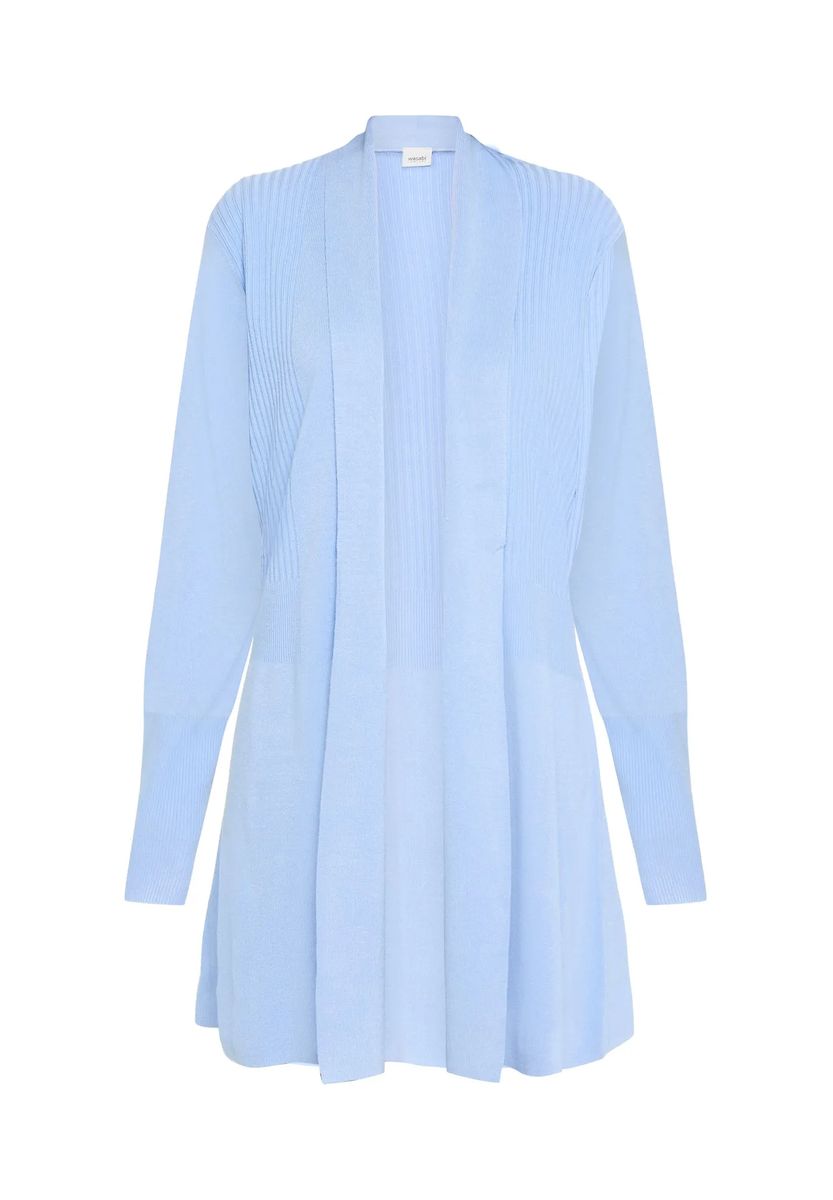 Gerippter Cardigan mit Schalkragen