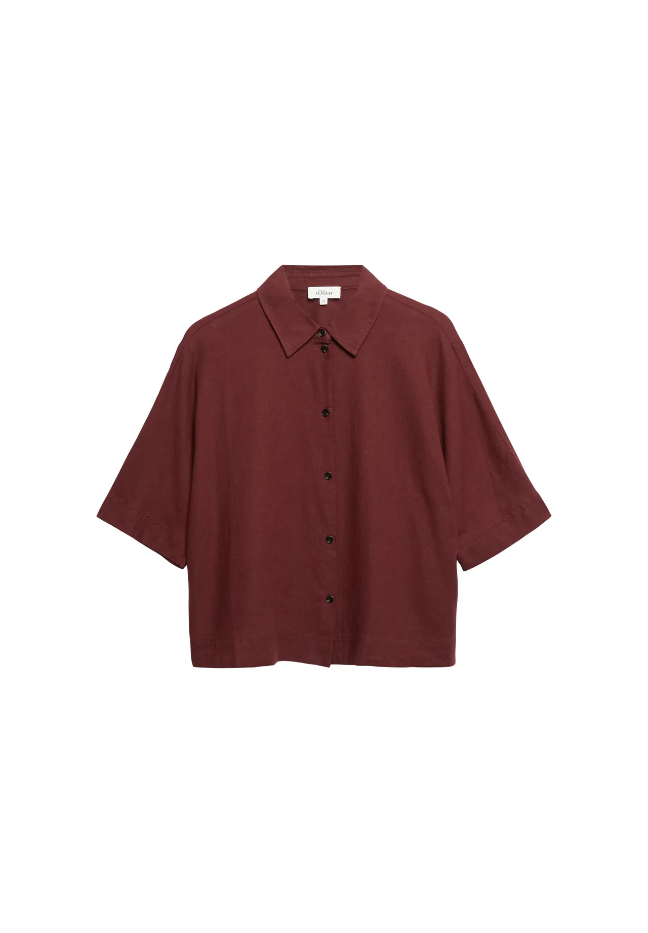 Lockere Kurzarm-Leinenbluse
