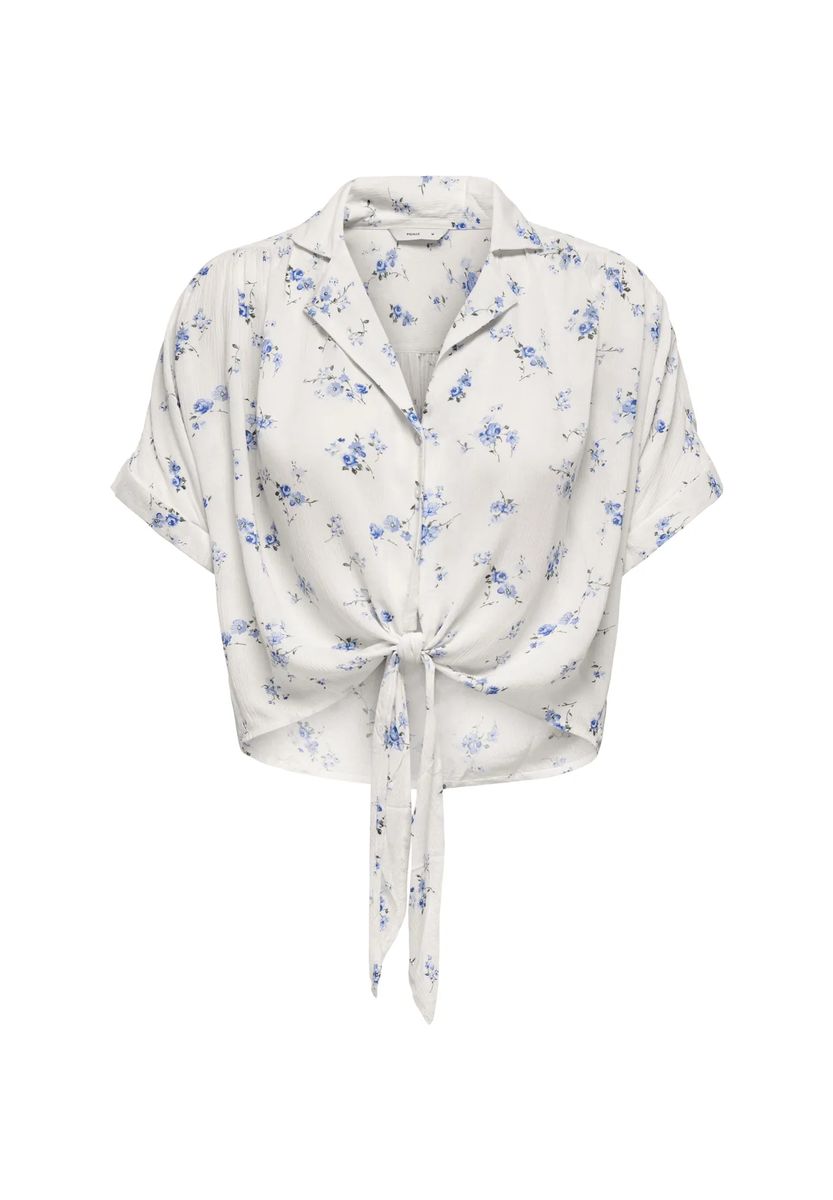 Geblümte Bluse mit Knotendetail