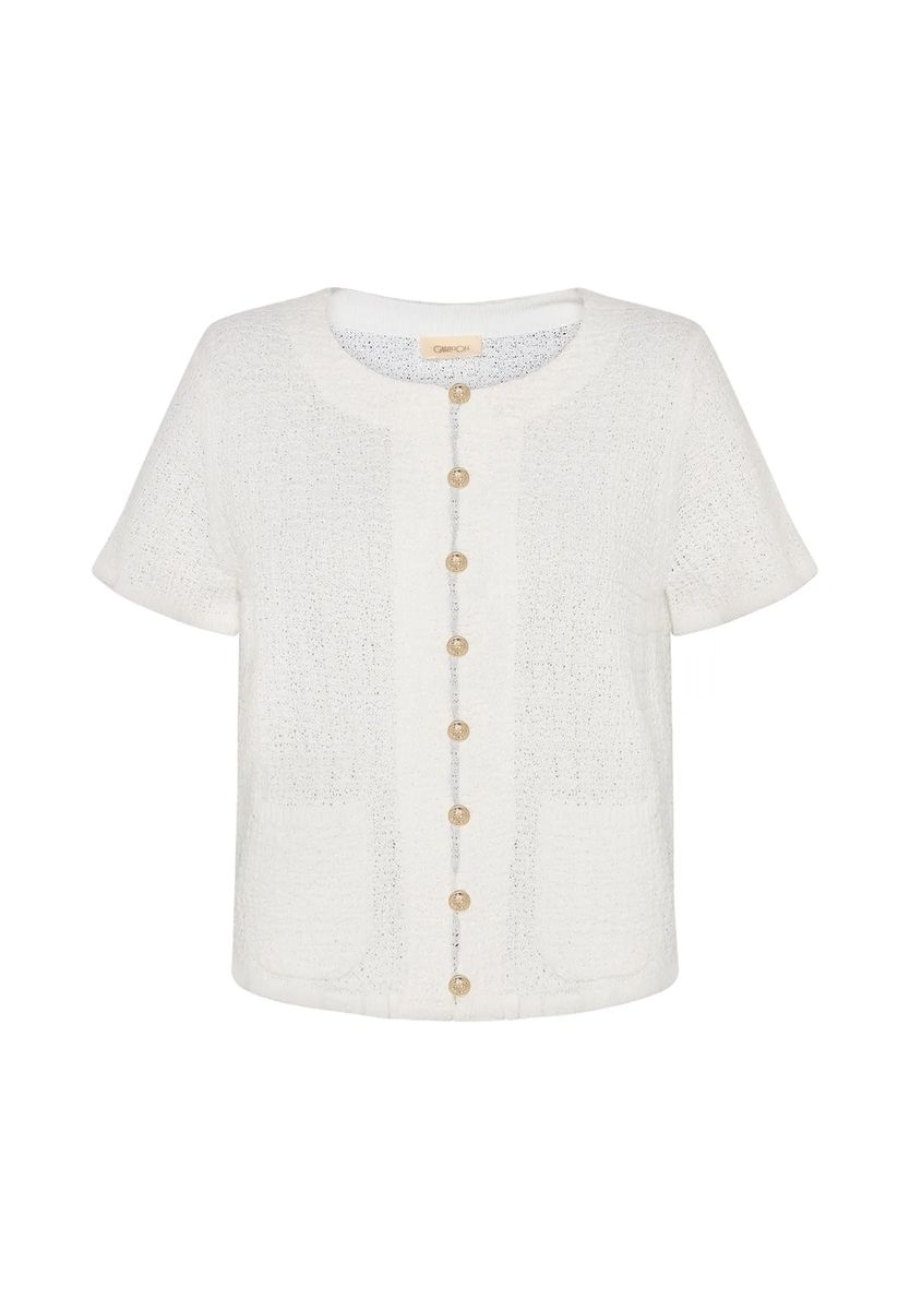 Strukturierter Kurzarm-Strickcardigan