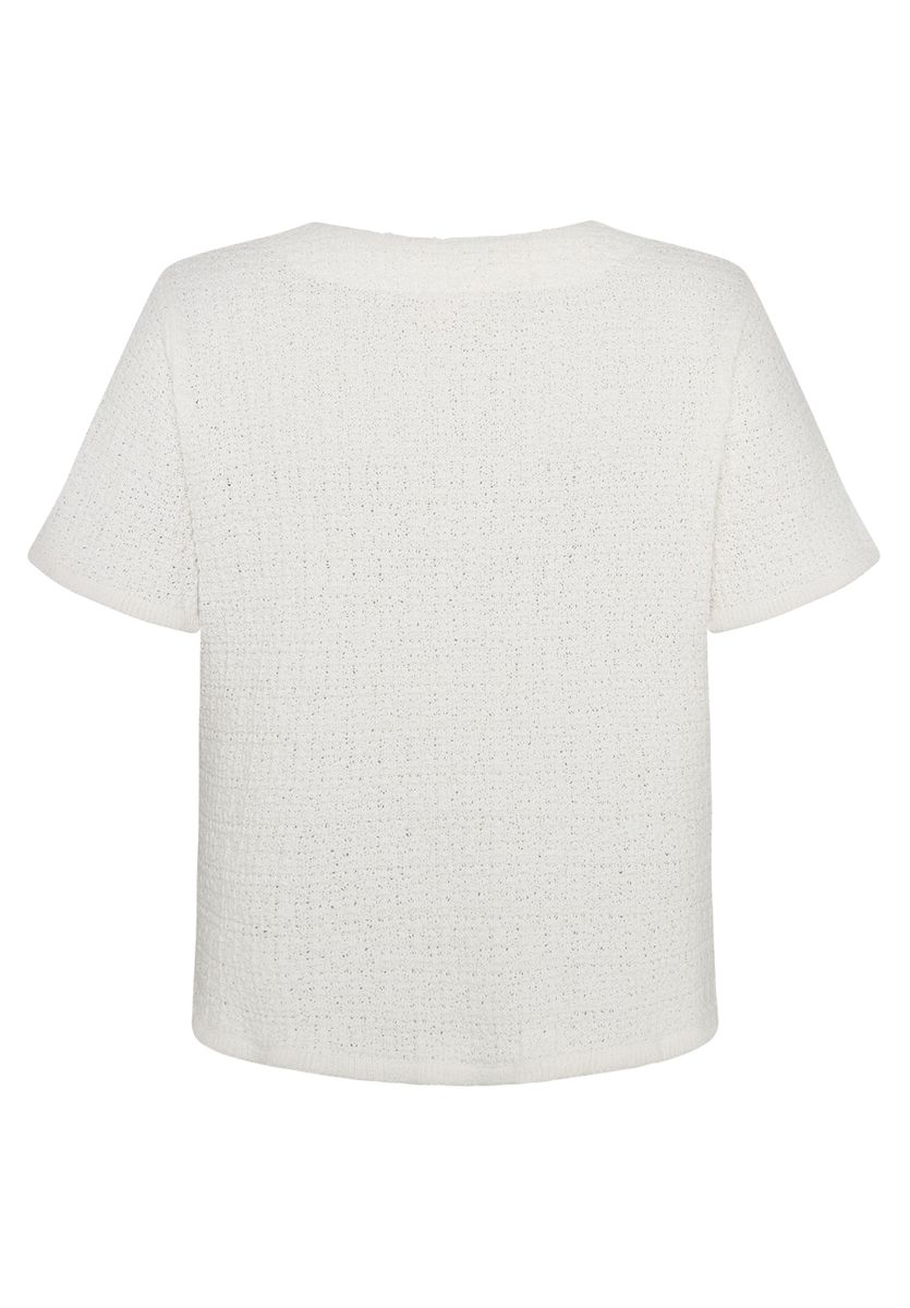 Strukturierter Kurzarm-Strickcardigan