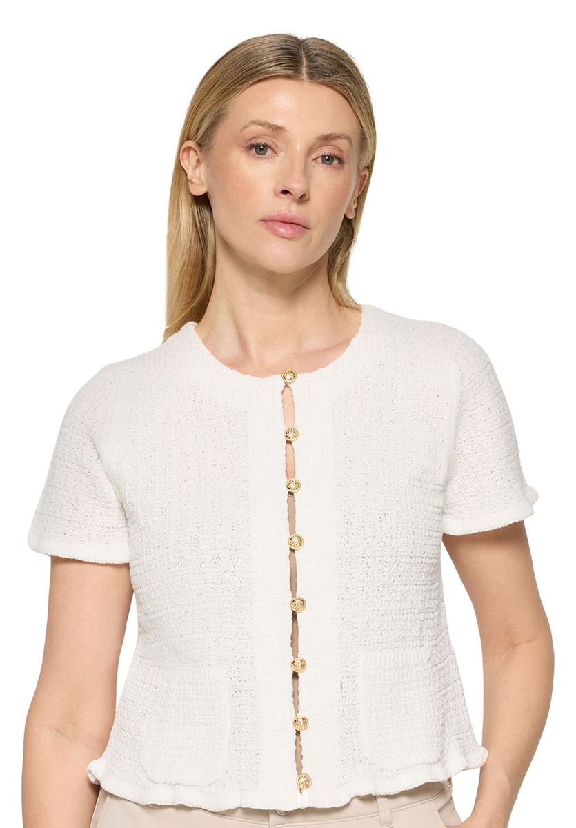 Strukturierter Kurzarm-Strickcardigan