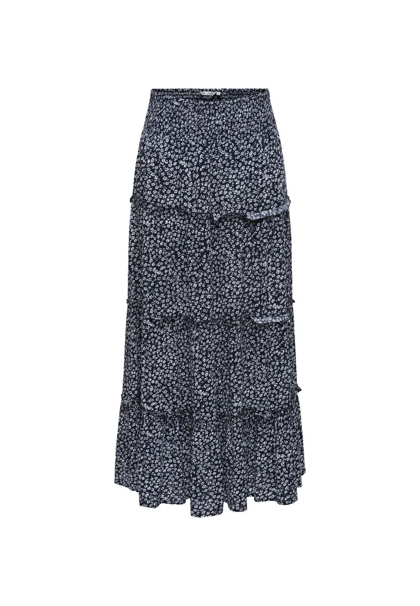 Gestufter Maxi-Rock mit Blumenmuster
