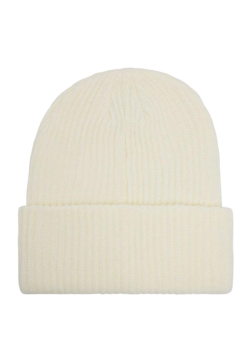 Gerippte Beanie mit Umschlag