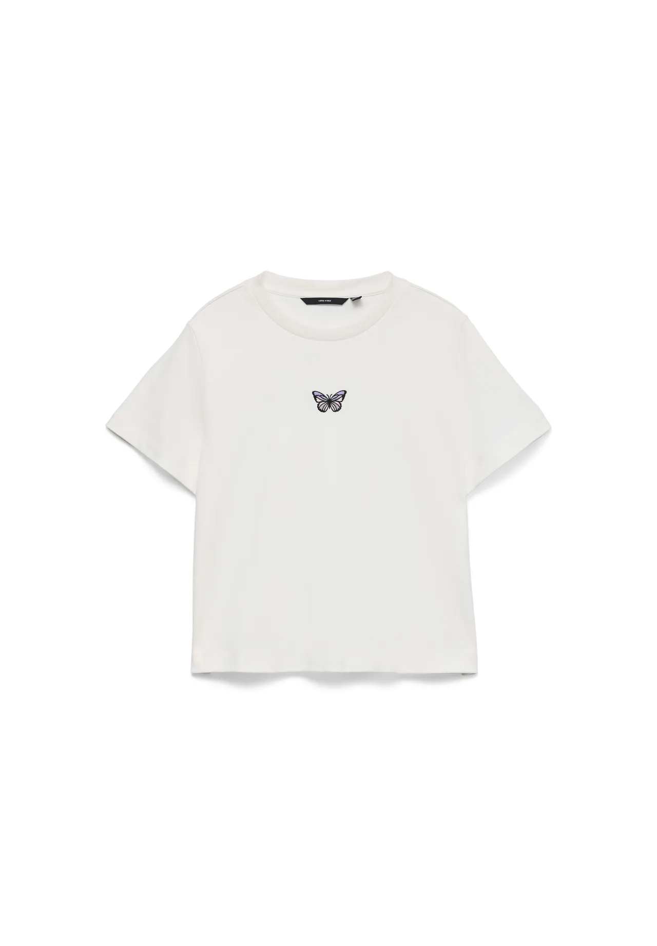 Sara Bio-Baumwoll-T-Shirt mit Schmetterlings-Stickerei