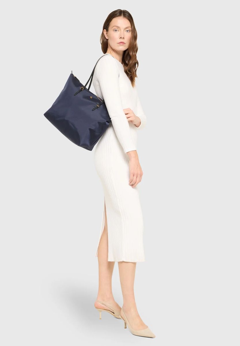 Klassischer Nylon-Shopper mit Gold-Details