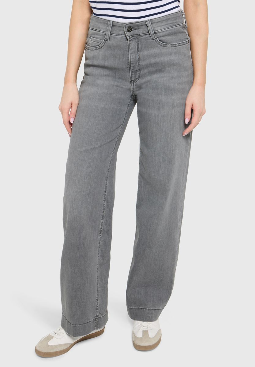 High-Waist-Jeans mit weitem Bein