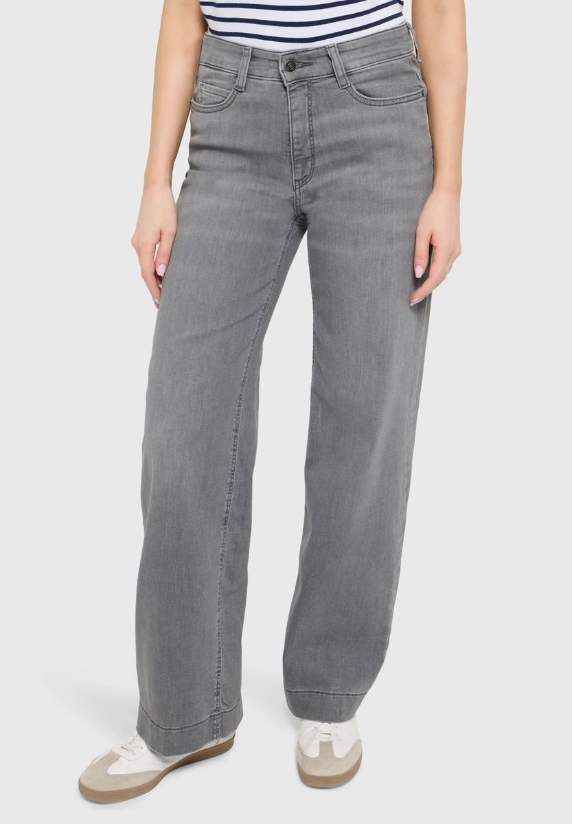 High-Waist-Jeans mit weitem Bein
