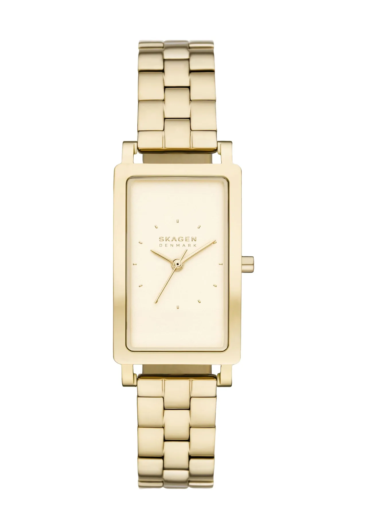 Minimalistische rechteckige Gliederarmbanduhr