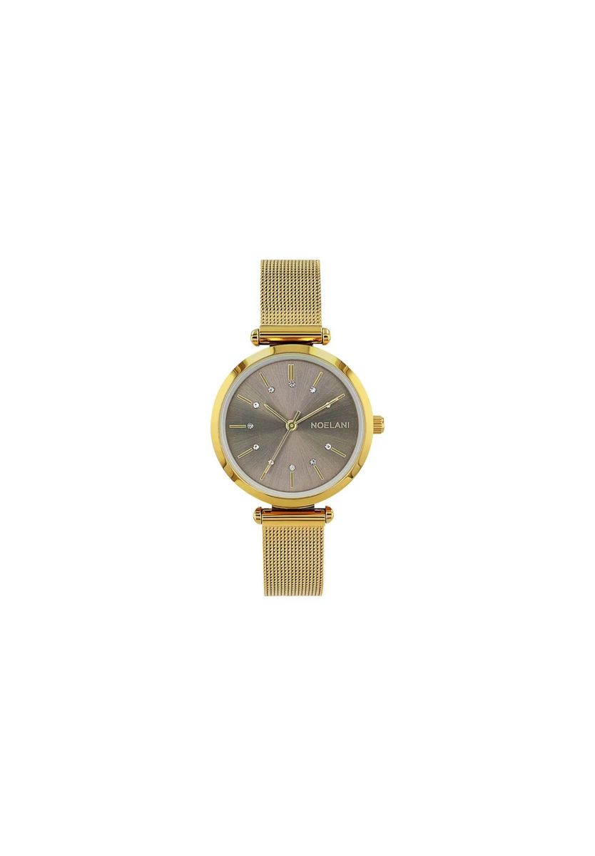 Elegante Mesh-Uhr mit Sonnenstrahl-Zifferblatt