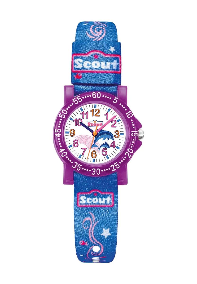 Verspielte Kinderuhr mit Delfinmotiv