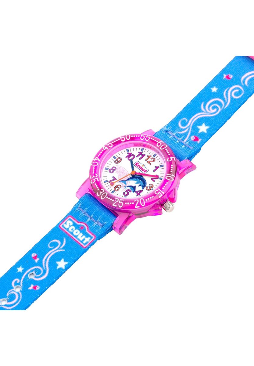 Verspielte Kinderuhr mit Delfinmotiv