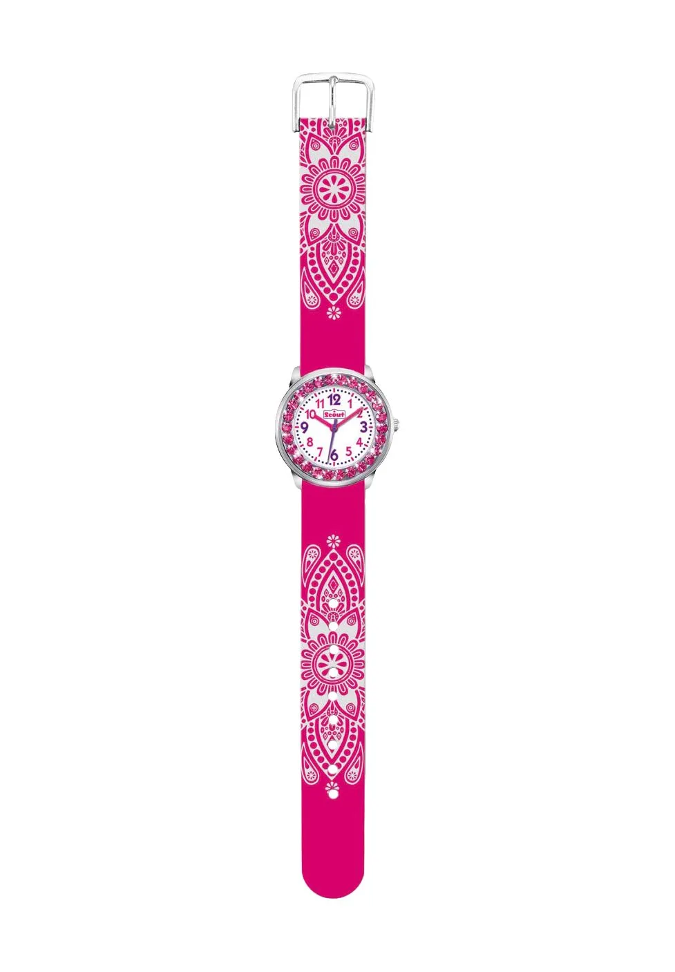 Funkelnde Analoguhr mit Ornament-Muster