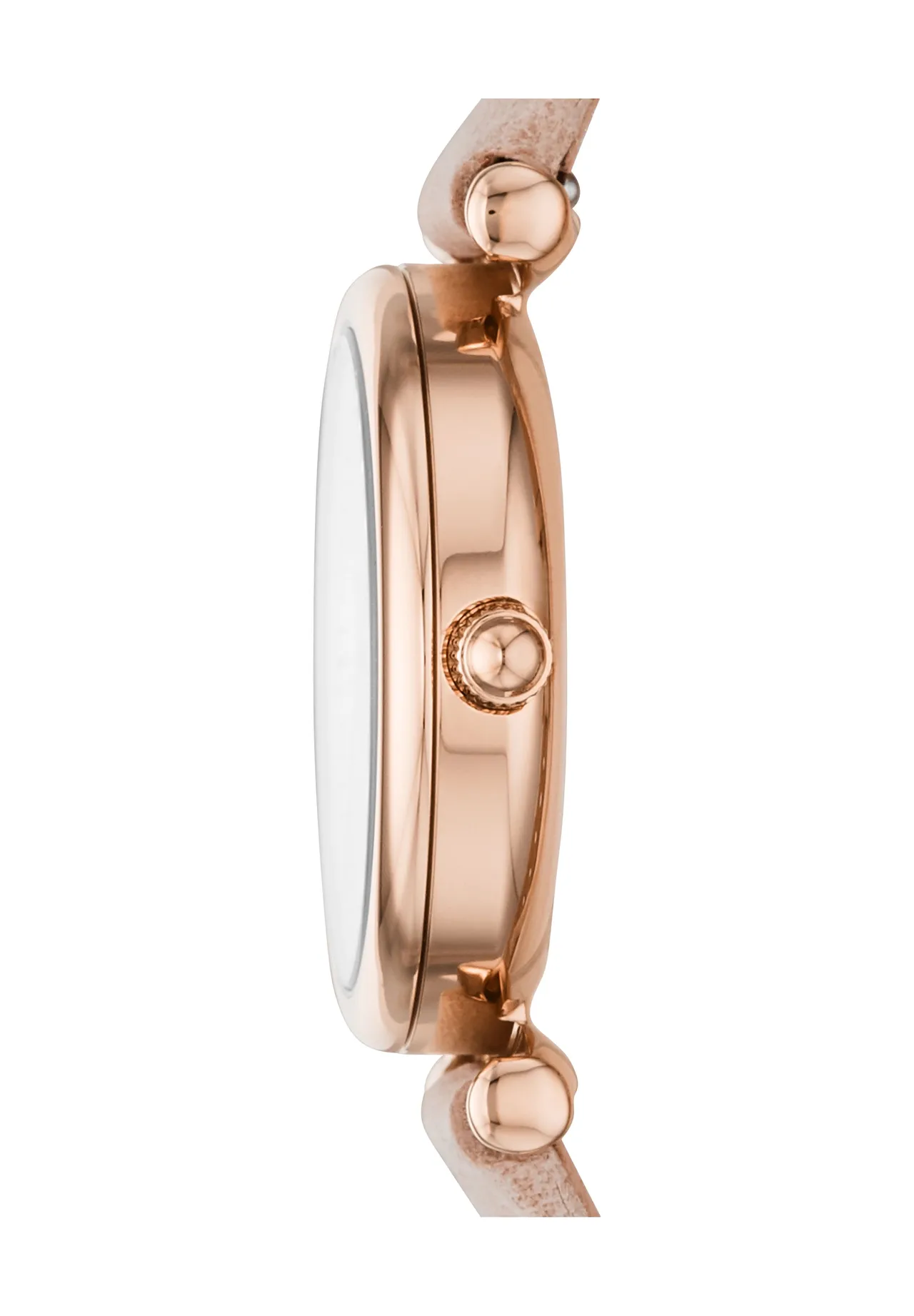 Minimalistische Perlmutt-Uhr mit Lederarmband