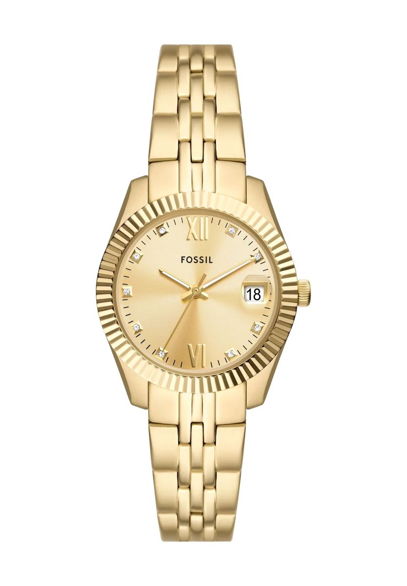 Elegante goldene Uhr mit Riffellünette