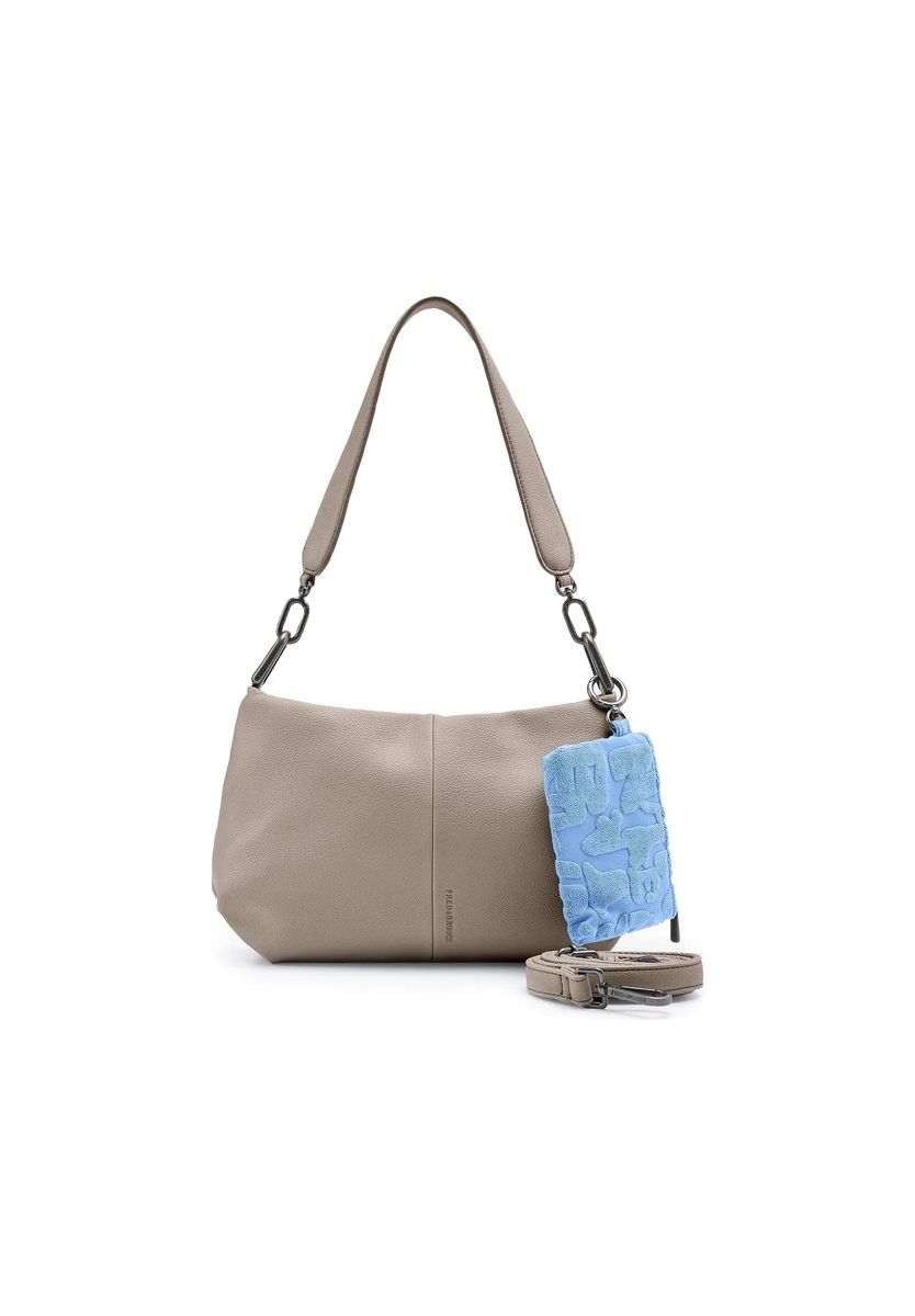 Genarbte Hobo-Tasche mit Anhänger