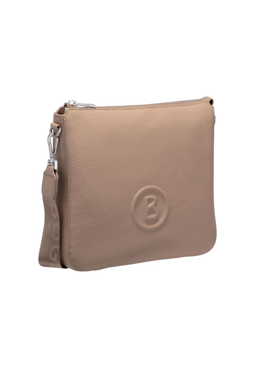 Crossbody-Tasche aus genarbtem Leder mit Logoprägung