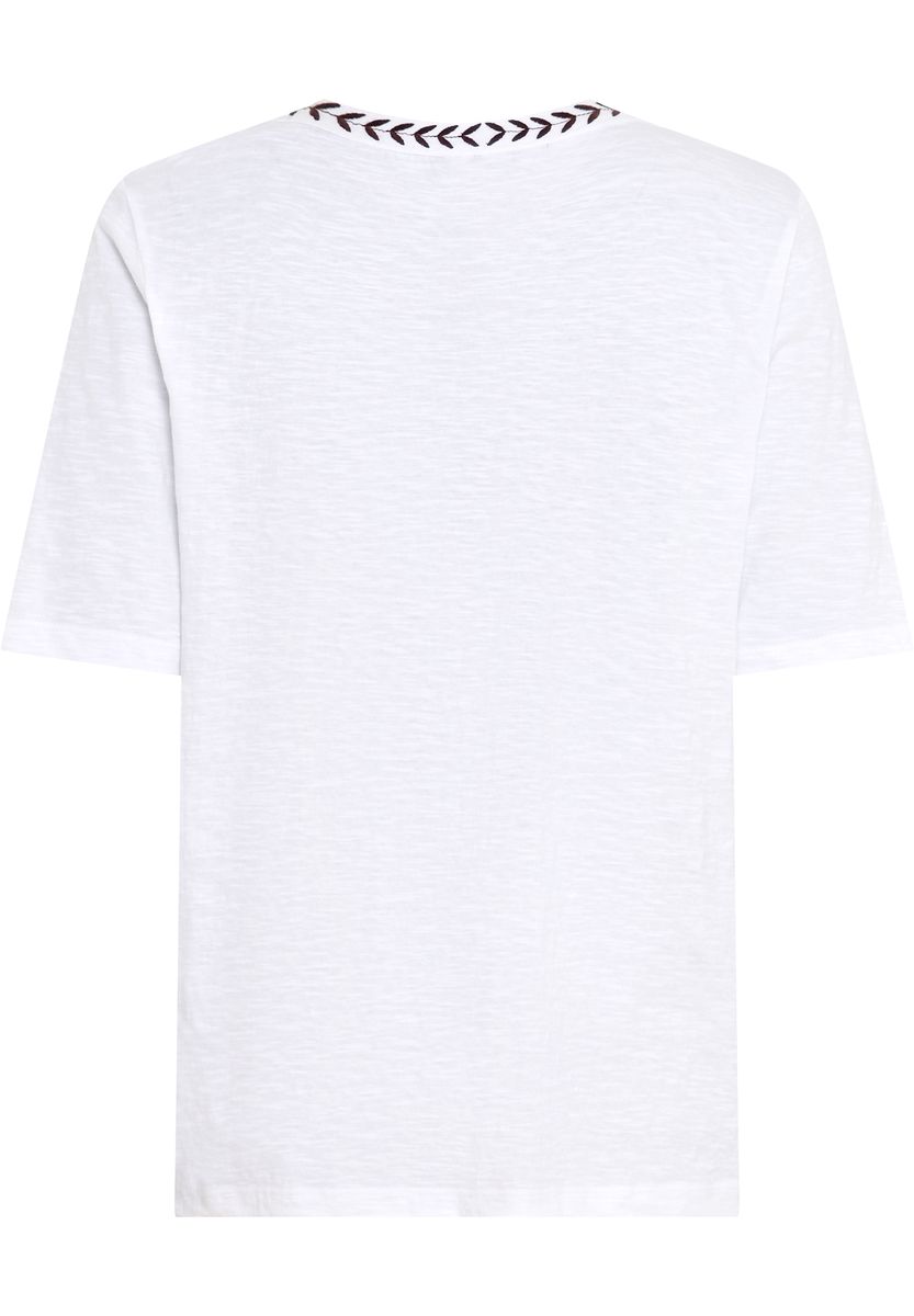 T-Shirt mit Stickerei und Tunika-Ausschnitt