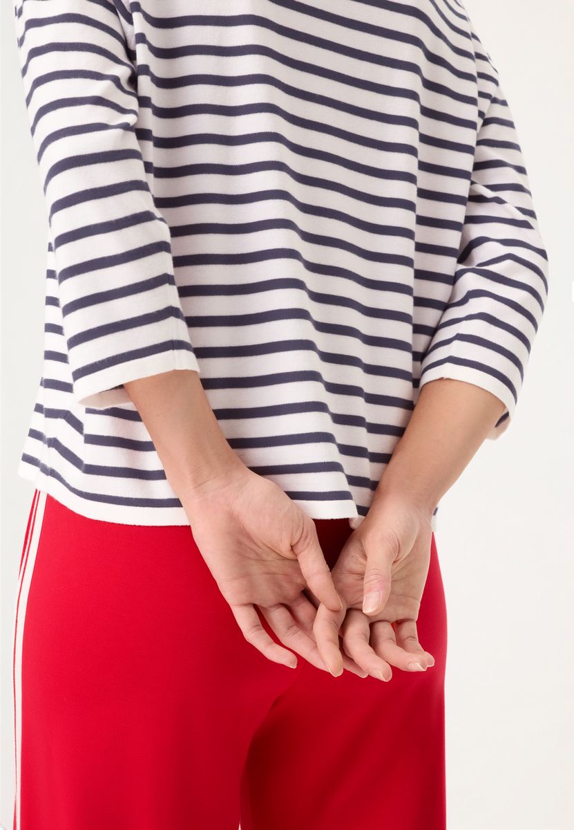 Gestreiftes Stricktop mit Raglanärmeln
