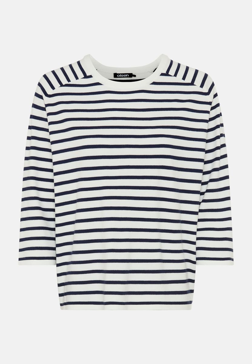 Gestreiftes Stricktop mit Raglanärmeln