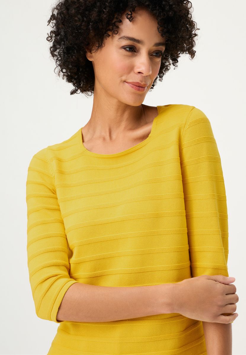 Strukturierter Pullover mit Karree-Ausschnitt