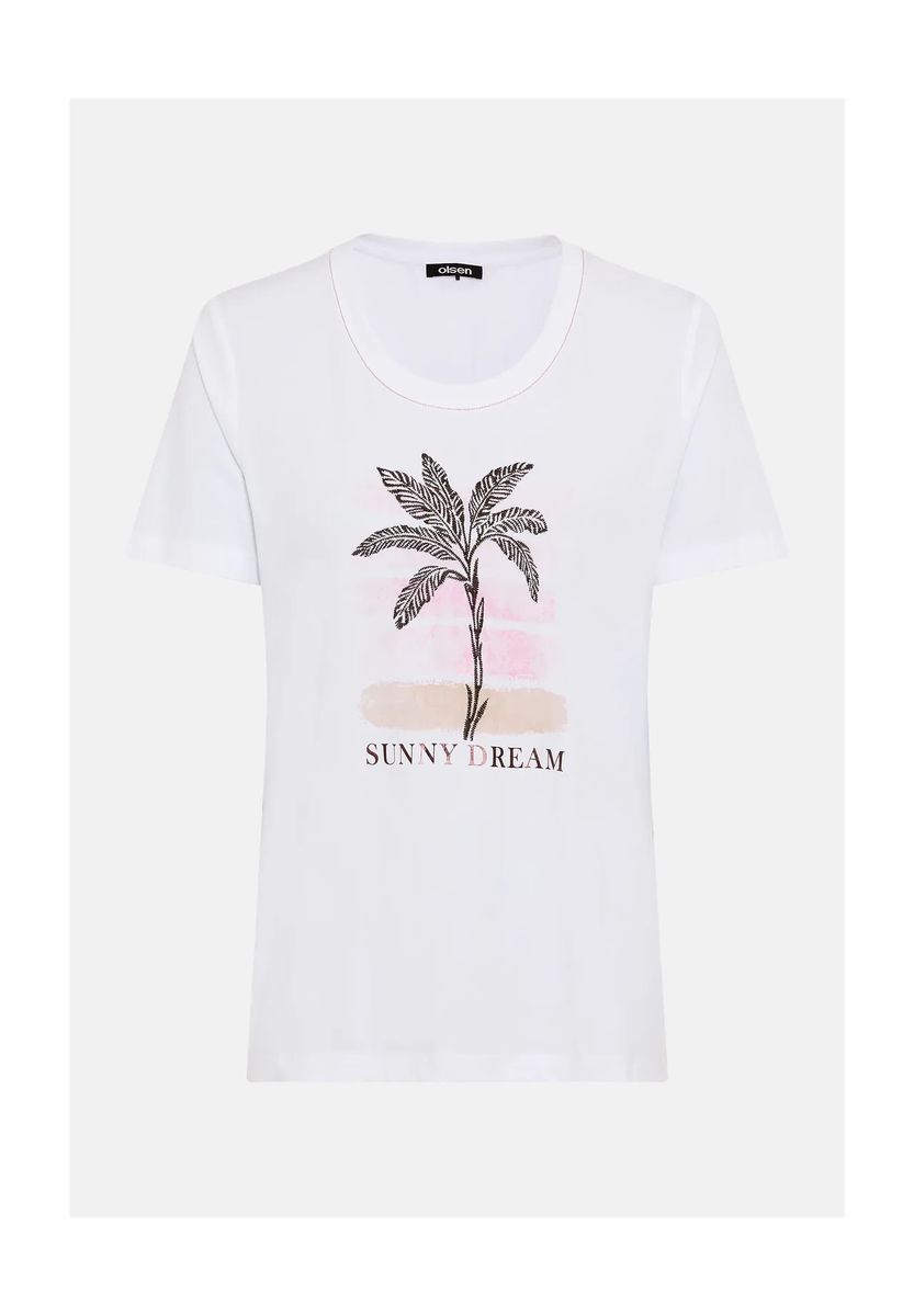 T-Shirt mit tropischem Palmen-Print