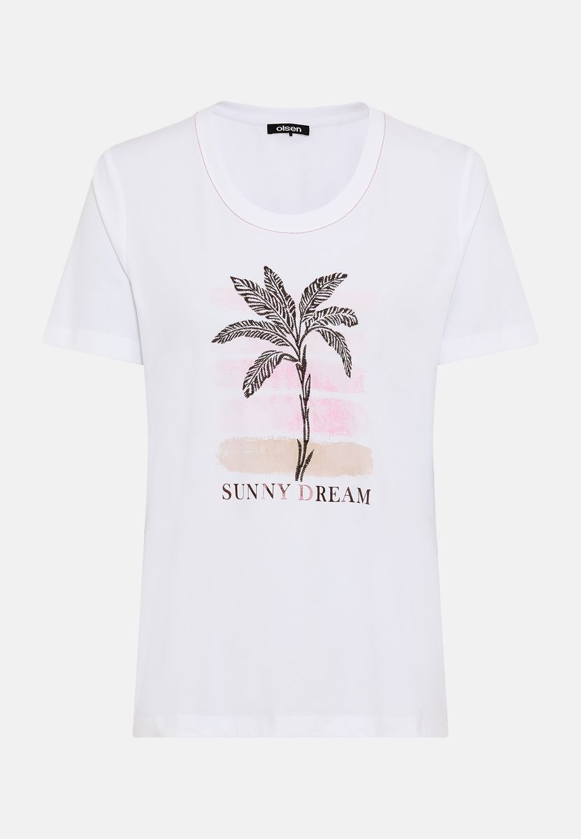 T-Shirt mit tropischem Palmen-Print