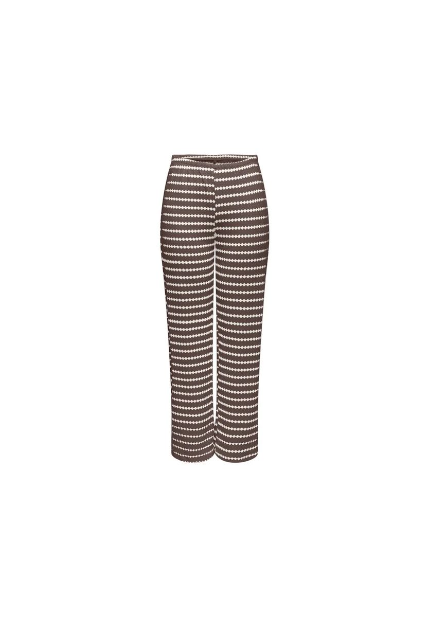 Stoffhose mit Strukturmuster und geradem Bein
