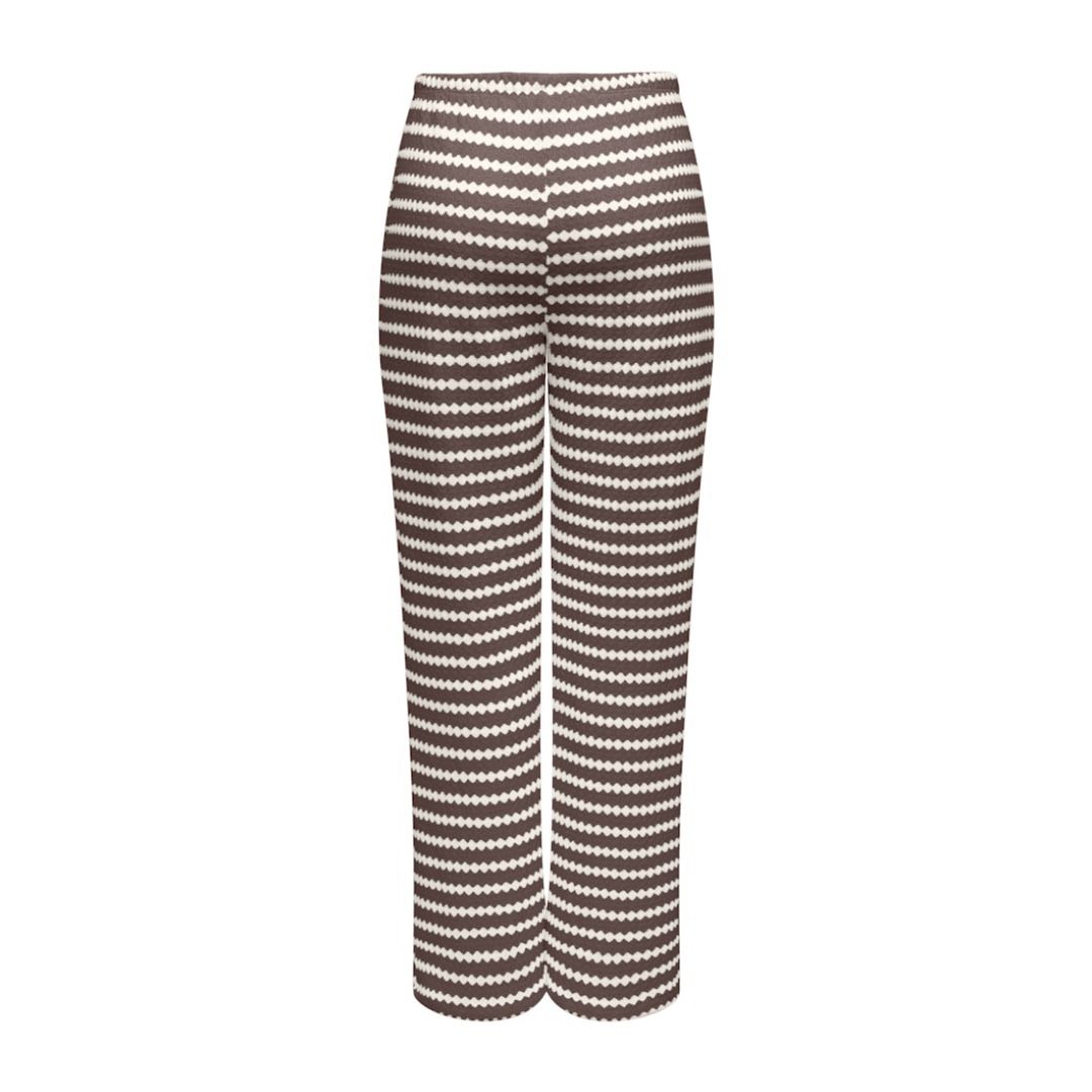 Stoffhose mit Strukturmuster und geradem Bein