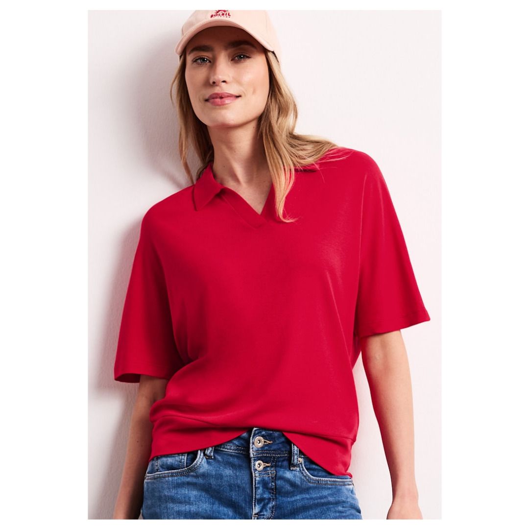 Poloshirt aus weichem Baumwoll-Modal-Mix