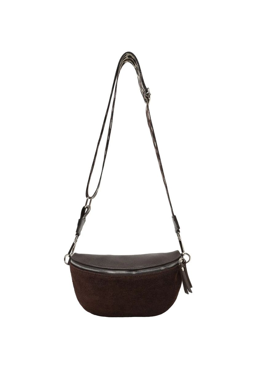 Wildleder-Gürteltasche mit Leoparden-Gurt