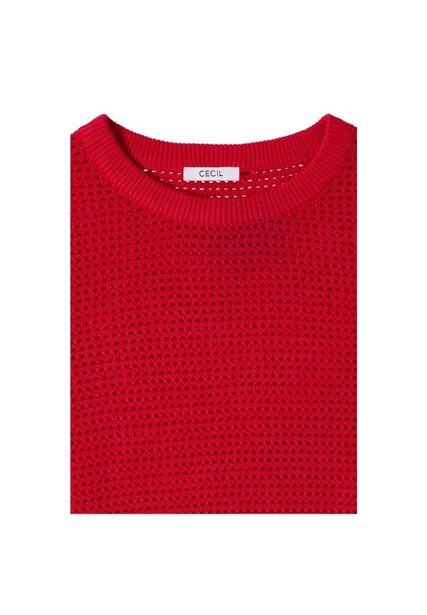 Strukturierter Kurzarm-Strickpullover