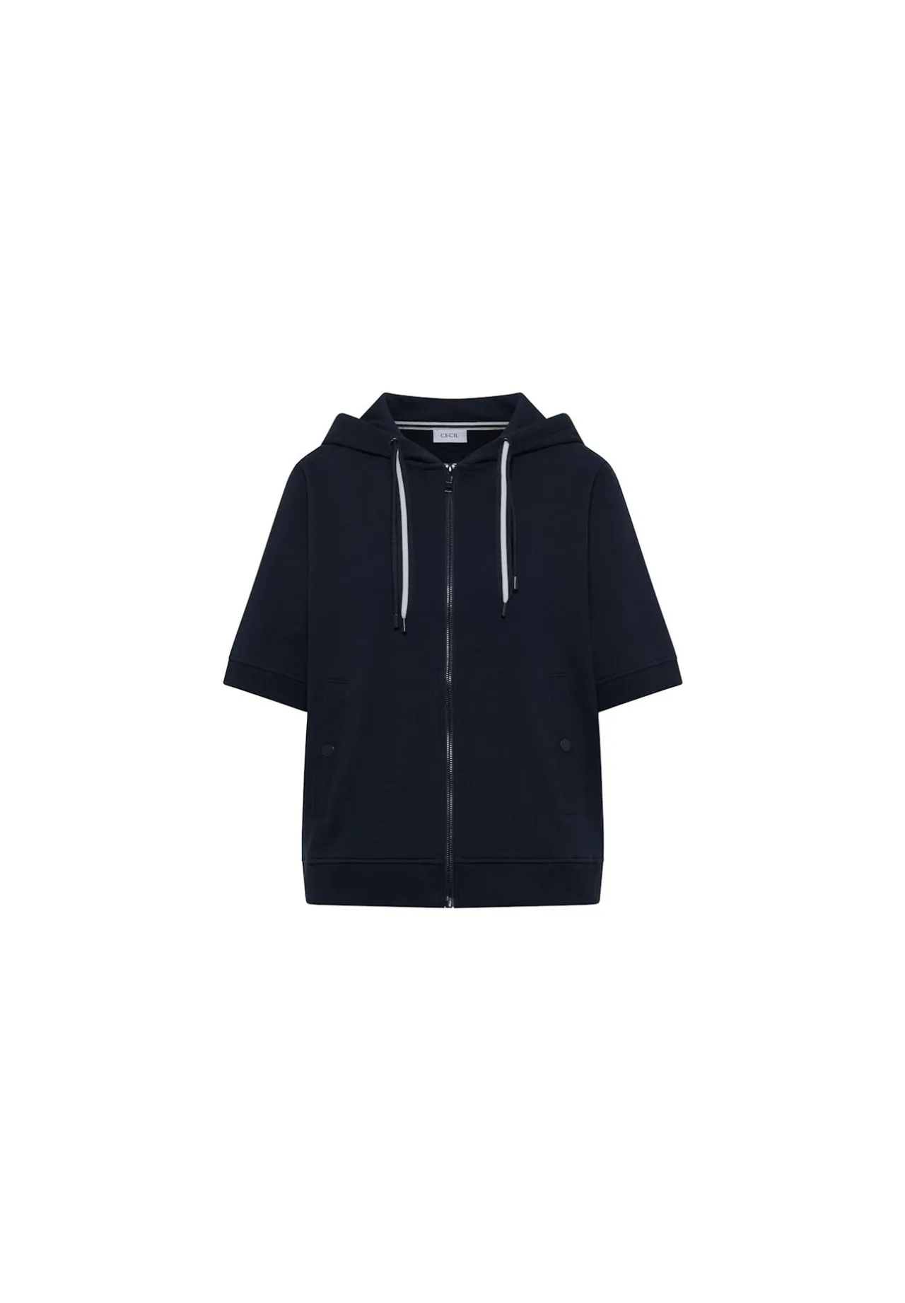 Kurzarm-Sweatjacke mit Kapuze