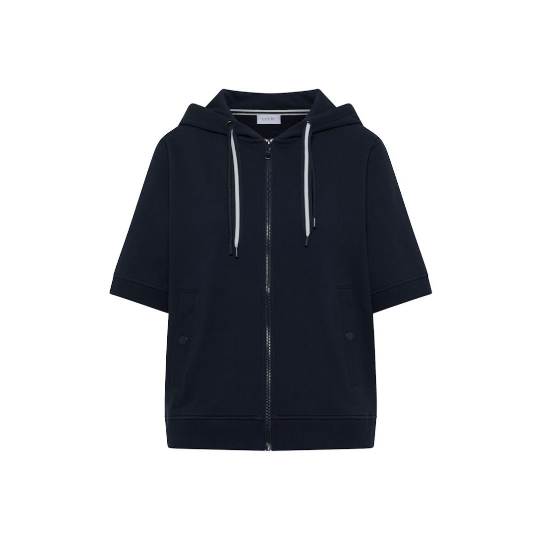Kurzarm-Sweatjacke mit Kapuze