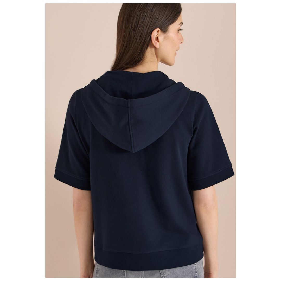 Kurzarm-Sweatjacke mit Kapuze