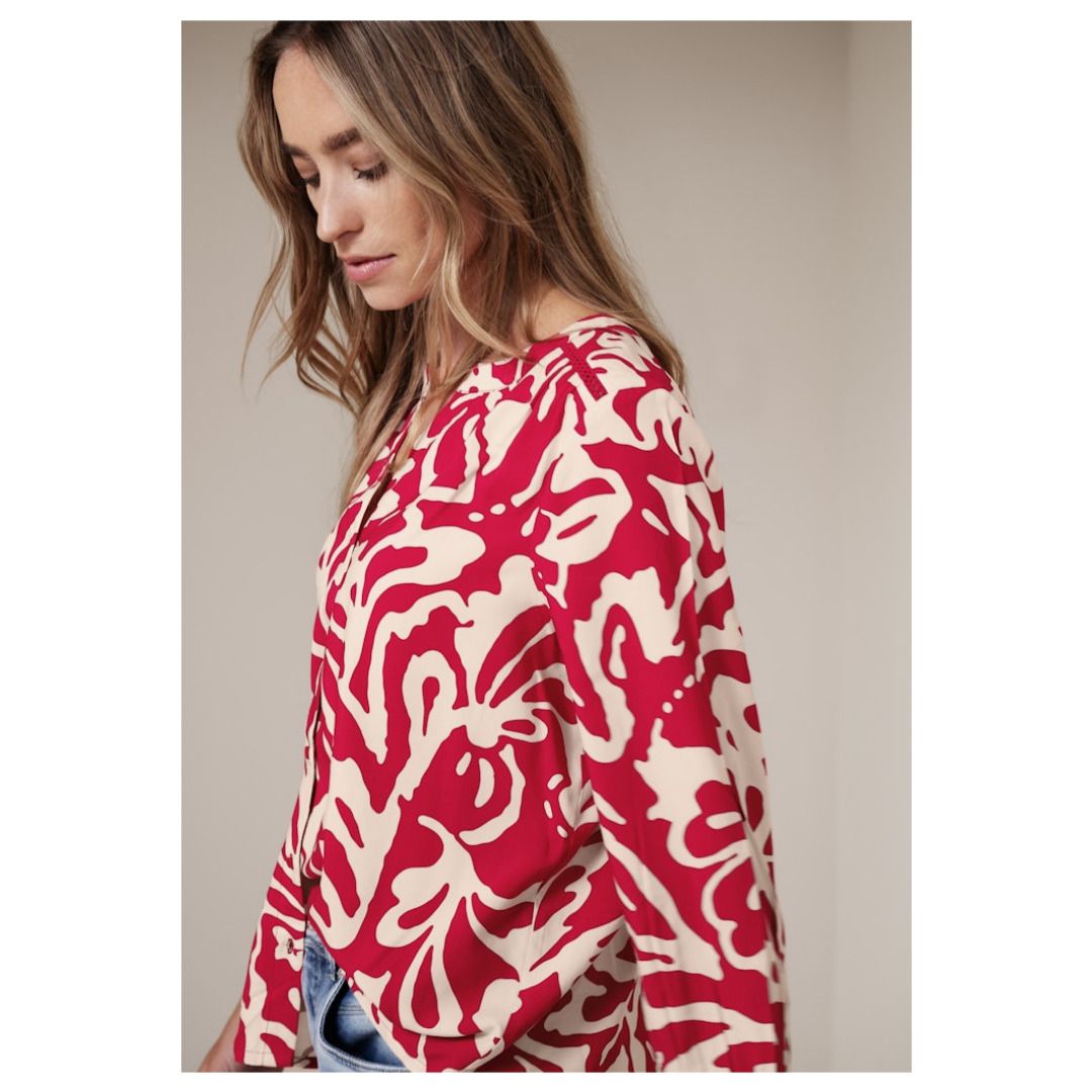 Shirtbluse mit abstraktem Print