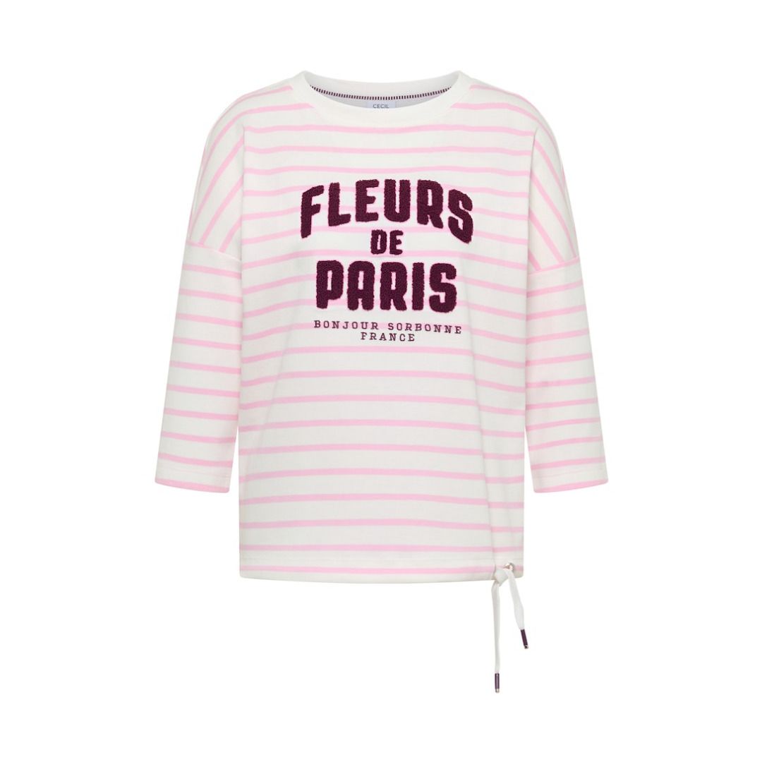 Gestreiftes Shirt mit Tunnelzug-Saum