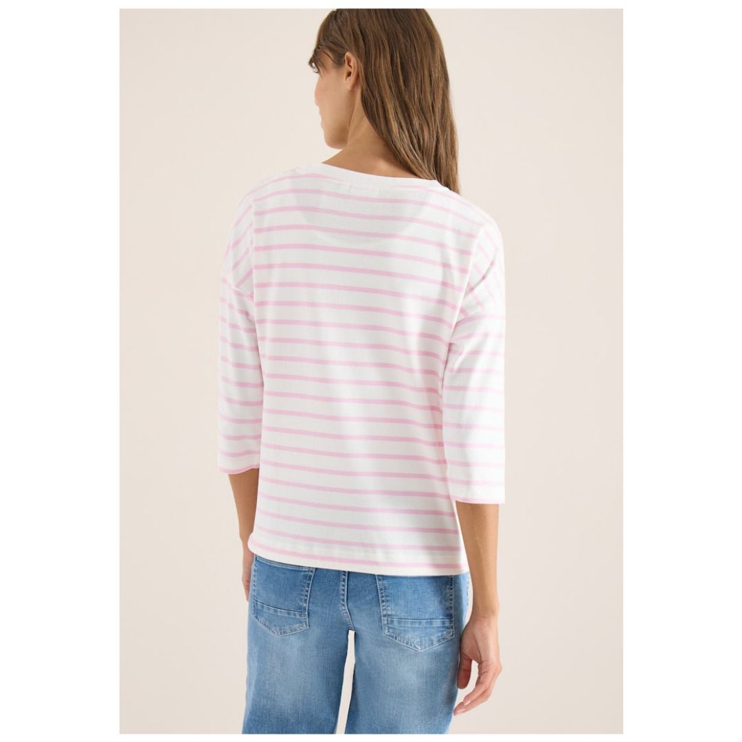 Gestreiftes Shirt mit Tunnelzug-Saum