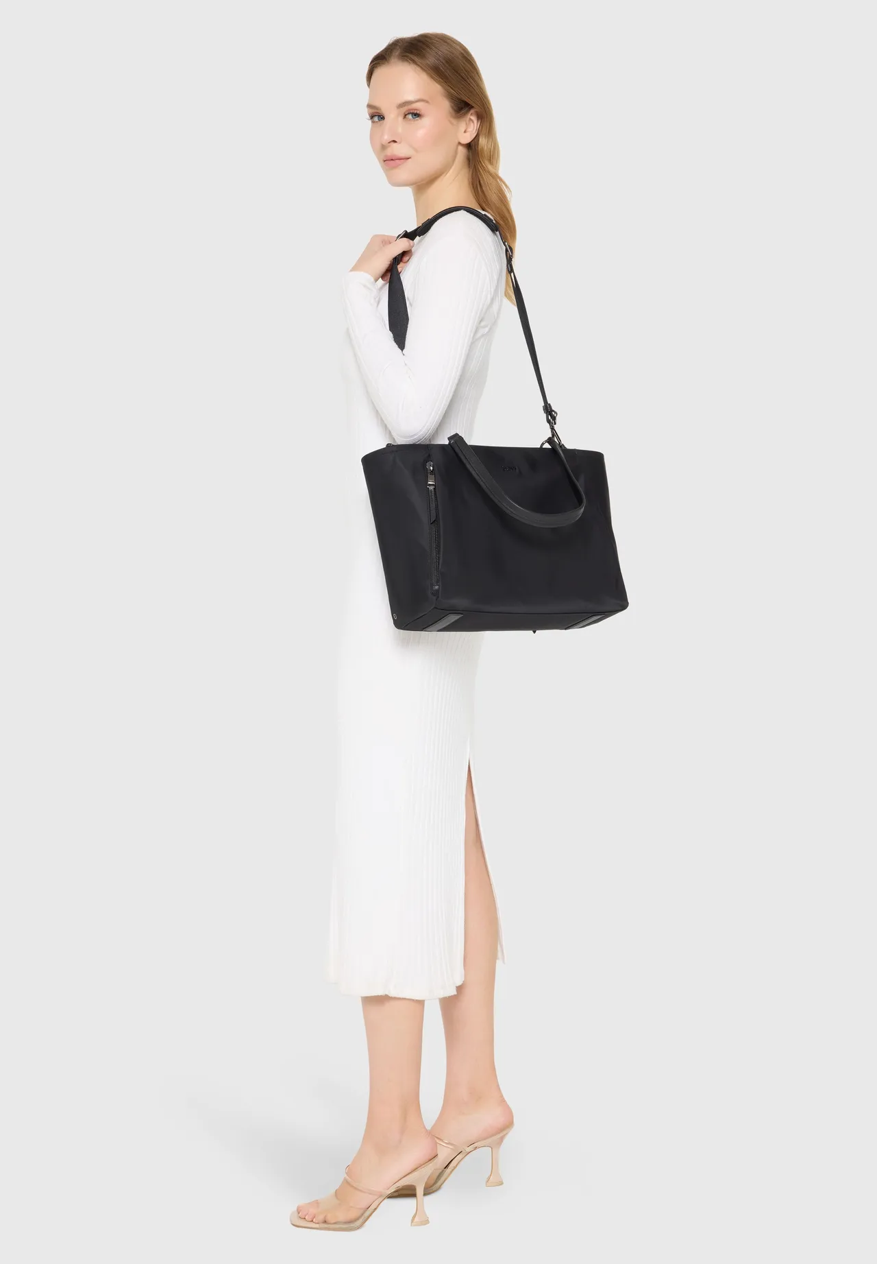 Elegante strukturierte Nylon-Tote
