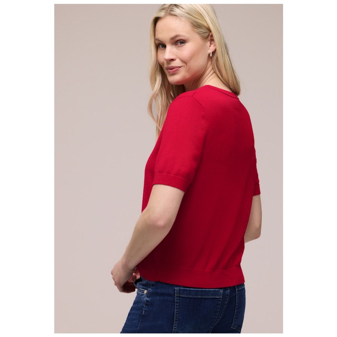 Klassischer Kurzarm-Cardigan mit Knopfleiste
