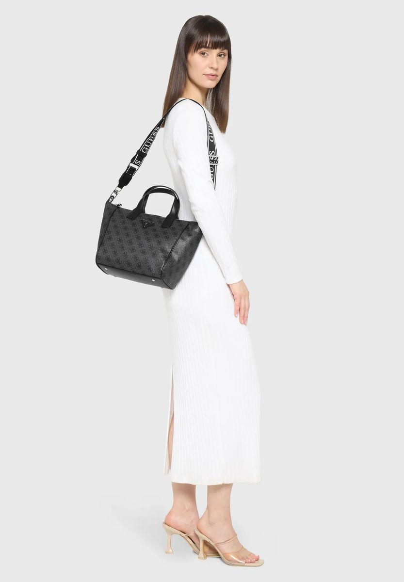Henkeltasche mit Monogramm-Print