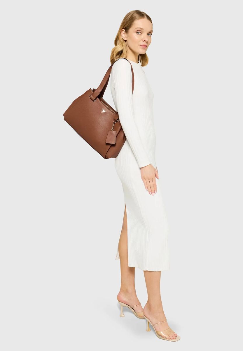 Strukturierte Shopper-Tasche aus Kunstleder