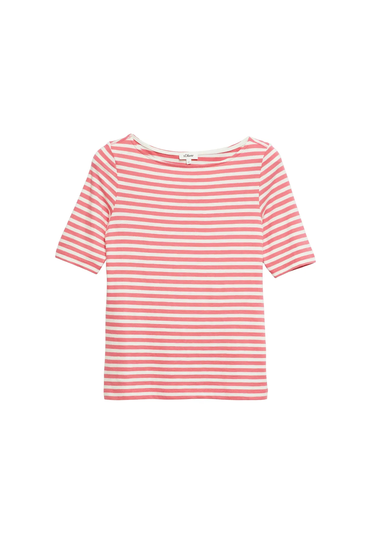 Gestreiftes Jersey-Top mit U-Boot-Ausschnitt