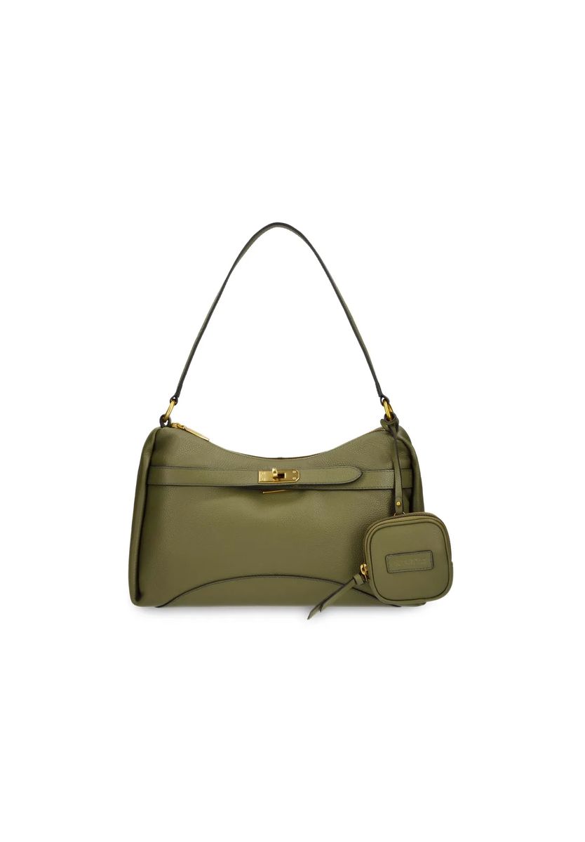 Elegante Leder-Schultertasche in Bogenform